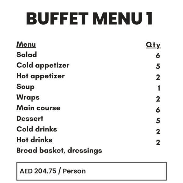 Buffet Menu 1