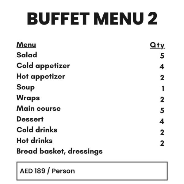 Buffet Menu 2