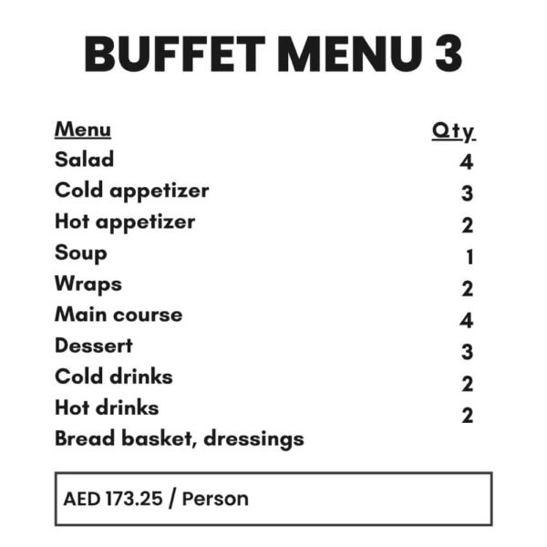 Buffet Menu 3