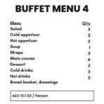Buffet Menu 4